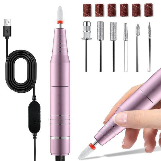 Health & Beauty 30000RPM USB Nail Drill Machine for Acrylic Nail Gel Polish Milling Smoothing Calluses Manicure Machine Nail Art Salon Equipment (Pink)