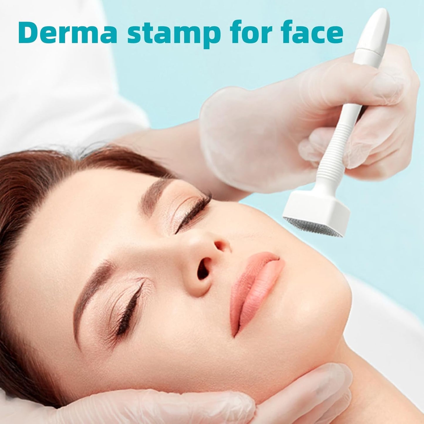 Health & Beauty Microneedles Derma Roller - Microneedling Stamp 0.25 mm, Micro Needle Skin Care Tool for Men and Women Home Use - White