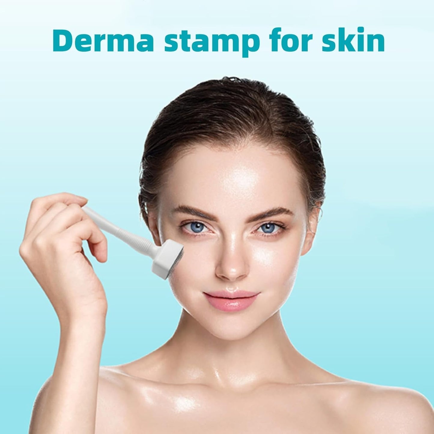 Health & Beauty Microneedles Derma Roller - Microneedling Stamp 0.25 mm, Micro Needle Skin Care Tool for Men and Women Home Use - White