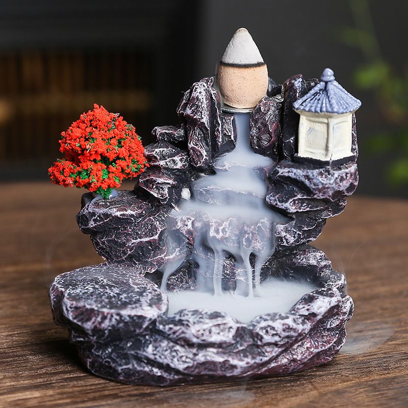 Incense Holders Creative Alpine Water Directly From The Manufacturer Resin Backflow Incense Burner Sandalwood Agarwood Aromatherapy Burner Office Home Decoration